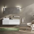 Composição de banheiro com espelho e prateleira Made in Italy - Erebo Viadurini
