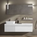 Composição de banheiro com espelho e prateleira Made in Italy - Erebo