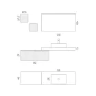 Composição de banheiro com espelho e móveis de parede de metal fabricados na Itália - Efesto Viadurini