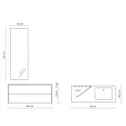 Composição de Banheiro com Espelho Giratório 180°, Base Made in Italy e Lavatório - Kilos Viadurini