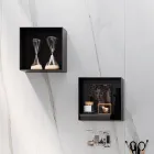 Composição de Banheiro com Espelho, Lavatório Resinado e Base Made in Italy - Palom Viadurini