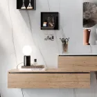 Composição de Banheiro com Espelho, Lavatório Resinado e Base Made in Italy - Palom Viadurini