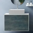 Composição de Banheiro com Espelho Oval, Base e Lavatório Made in Italy - Kilos Viadurini