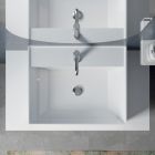 Composição de Banheiro com Espelho Oval, Base e Lavatório Made in Italy - Kilos Viadurini