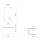 Composição de Banheiro com Espelho Oval, Base e Lavatório Made in Italy - Kilos Viadurini