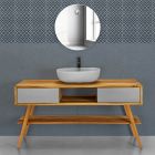 Composição de banheiro de design cinza completa com acessórios esmaltados - Georges Viadurini