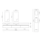 Composição de banheiro duplo com espelho retangular e lavatório Made in Italy - Palom Viadurini