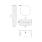 Composição de Banheiro em Carvalho Rio Cannettato Made in Italy - Afrodite Viadurini