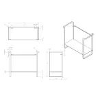 Composição do banheiro Lavatório de cerâmica e base de aço fabricado na Itália - Quadro Viadurini