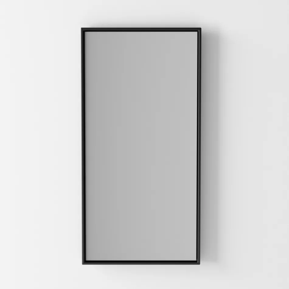 Composição do banheiro Lavatório de cerâmica e base de aço fabricado na Itália - Quadro Viadurini