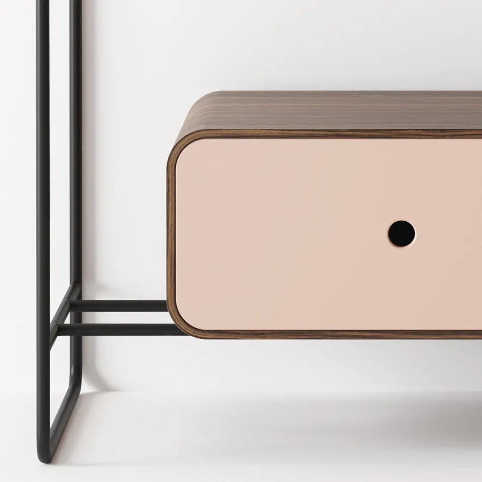 Composição de banheiro em cerâmica e espelho feito na Itália - Chantal Viadurini