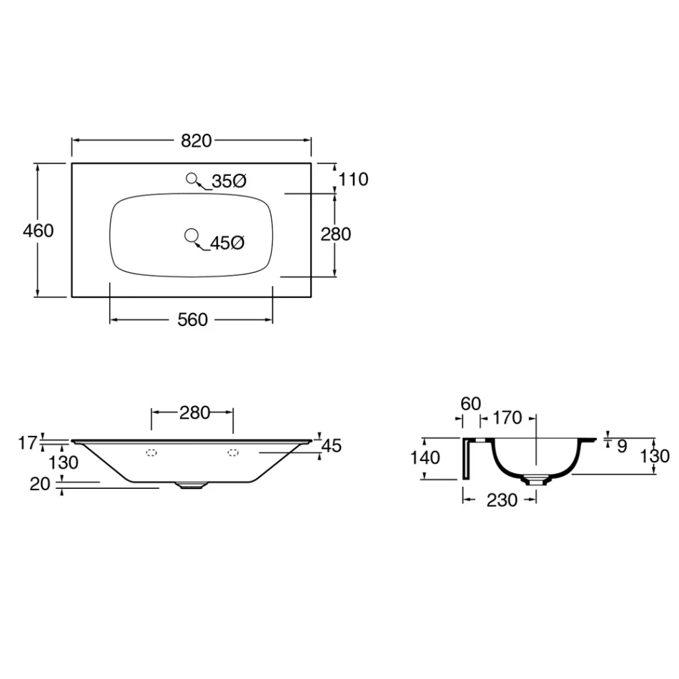 Composição de banheiro em cerâmica e espelho feito na Itália - Chantal Viadurini