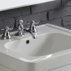 Composição de lavatório de coluna de cerâmica branca Ania Viadurini