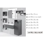 Composição de banheiro suspenso em fenix cinza fumê fabricado na Itália, Nápoles Viadurini