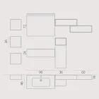 Composição de banheiro suspenso em fenix cinza fumê fabricado na Itália, Nápoles Viadurini