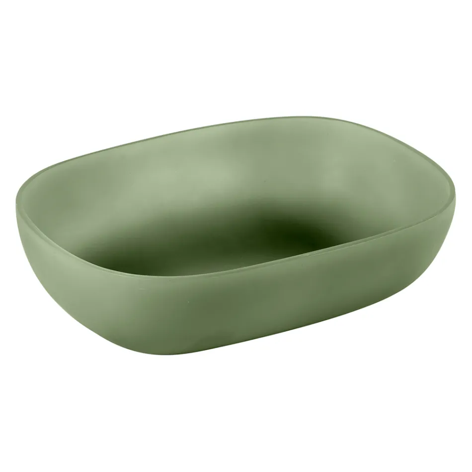 Composição de banheiro verde incluindo acessórios e armário de chão - Georges Viadurini