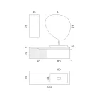 Composição de banheiro verde sálvia e carvalho cannettato fabricado na Itália - Urano Viadurini