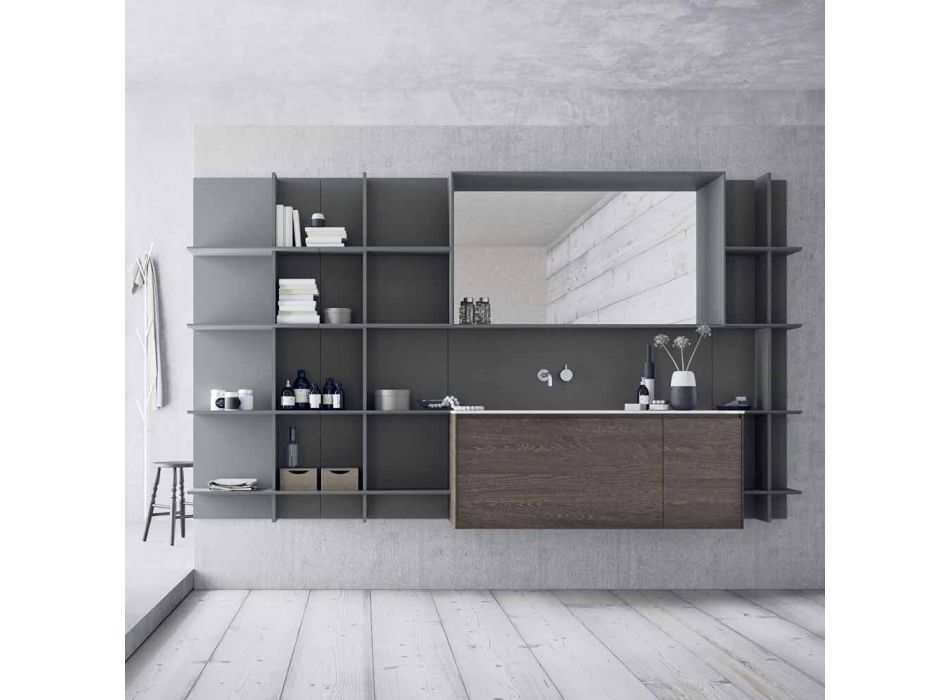 Composição de móveis de banheiro suspensos e modernos, móveis de design - Callisi12 Viadurini