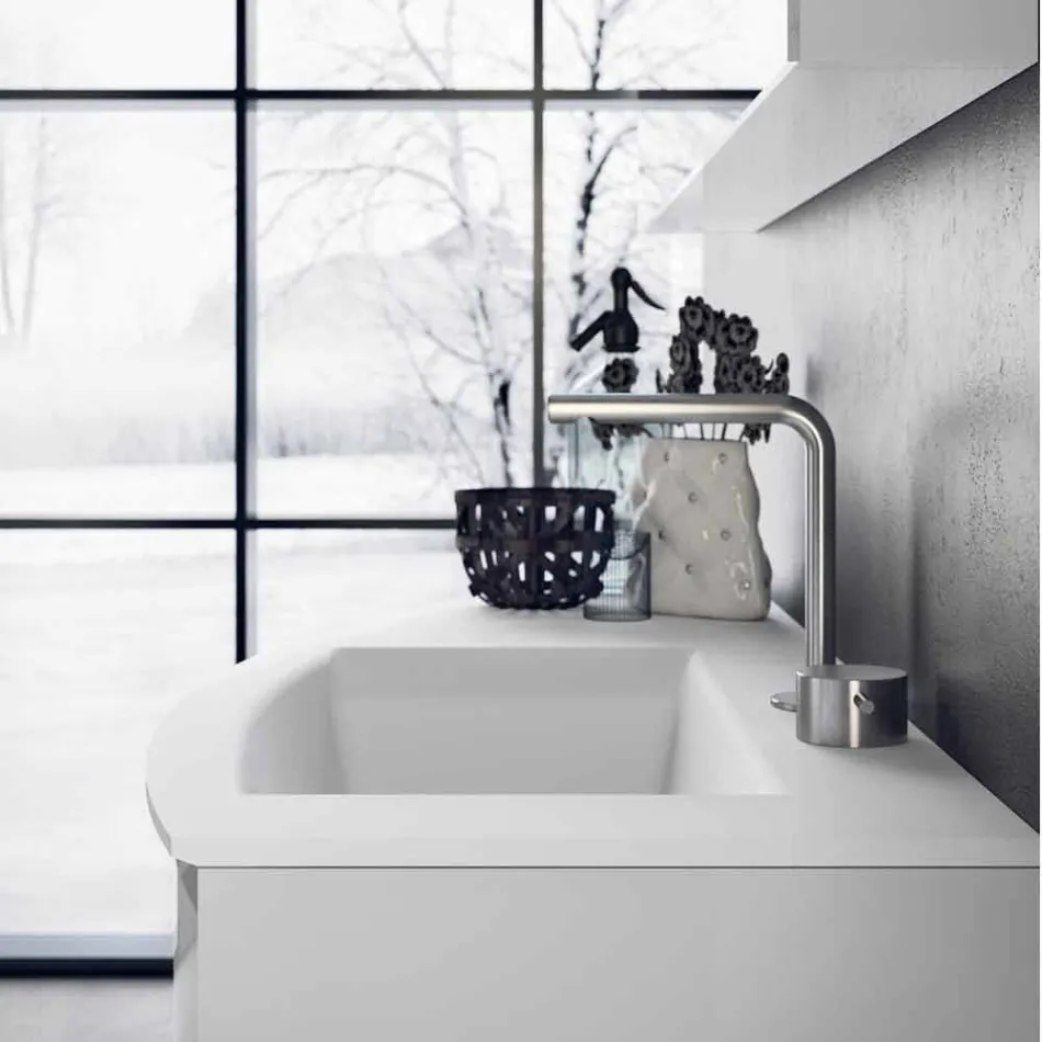 Composição de banheiro moderna e suspensa Made in Italy Design - Callisi 7 Viadurini