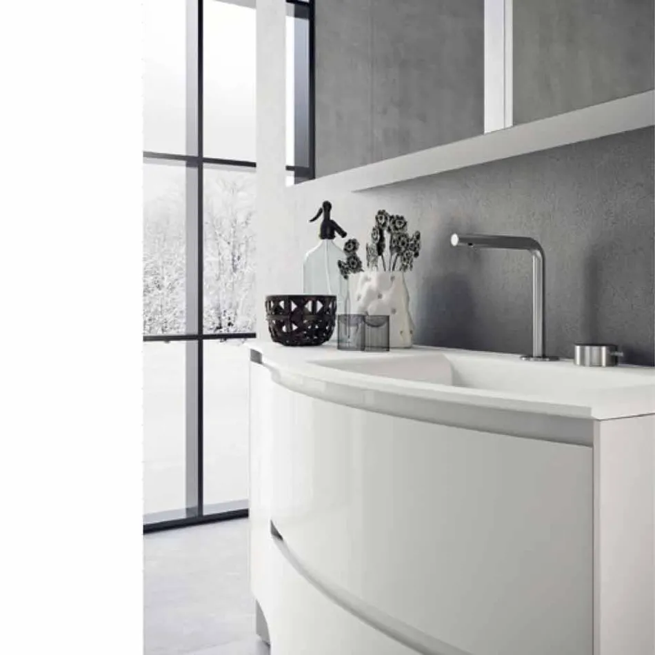 Composição de banheiro moderna e suspensa Made in Italy Design - Callisi 7 Viadurini