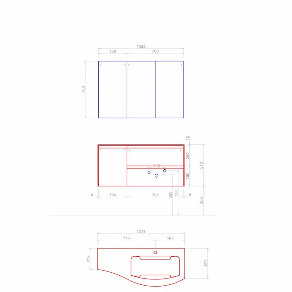 Composição de banheiro moderna e suspensa Made in Italy Design - Callisi 7 Viadurini