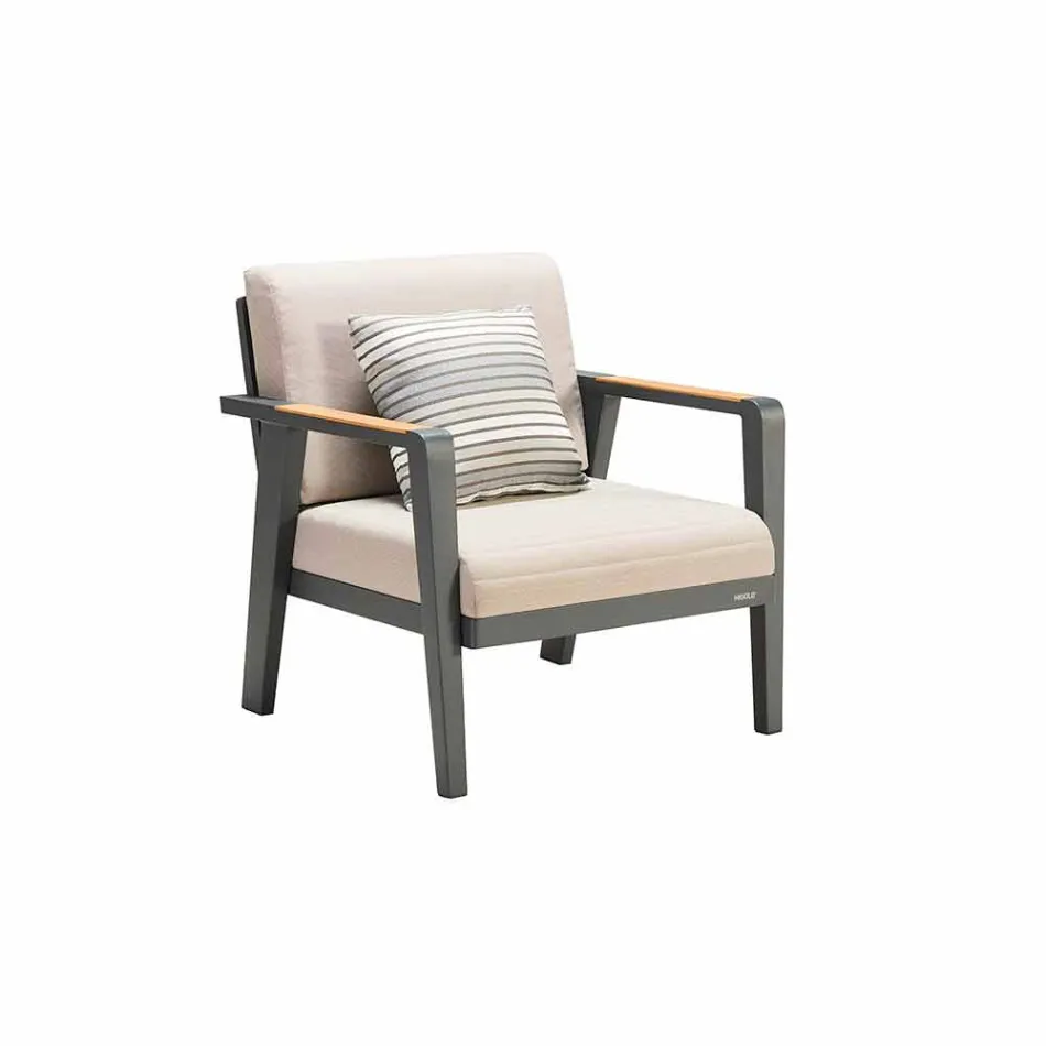 Sofá de 2 lugares para composição de jardim, 2 poltronas e mesa de centro - Moira Viadurini