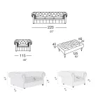 Composição de sala com sofá, poltrona e banco Made in Italy - Spassoso Viadurini