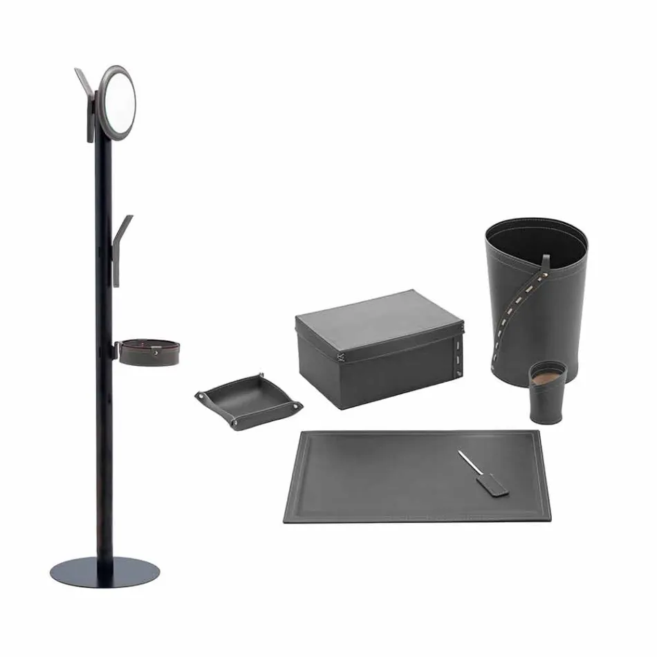 Composição do escritório de design moderno em couro fabricado na Itália - Andrea Viadurini