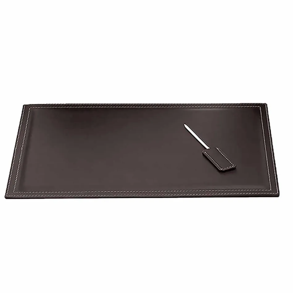 Composição do escritório de design moderno em couro fabricado na Itália - Andrea Viadurini