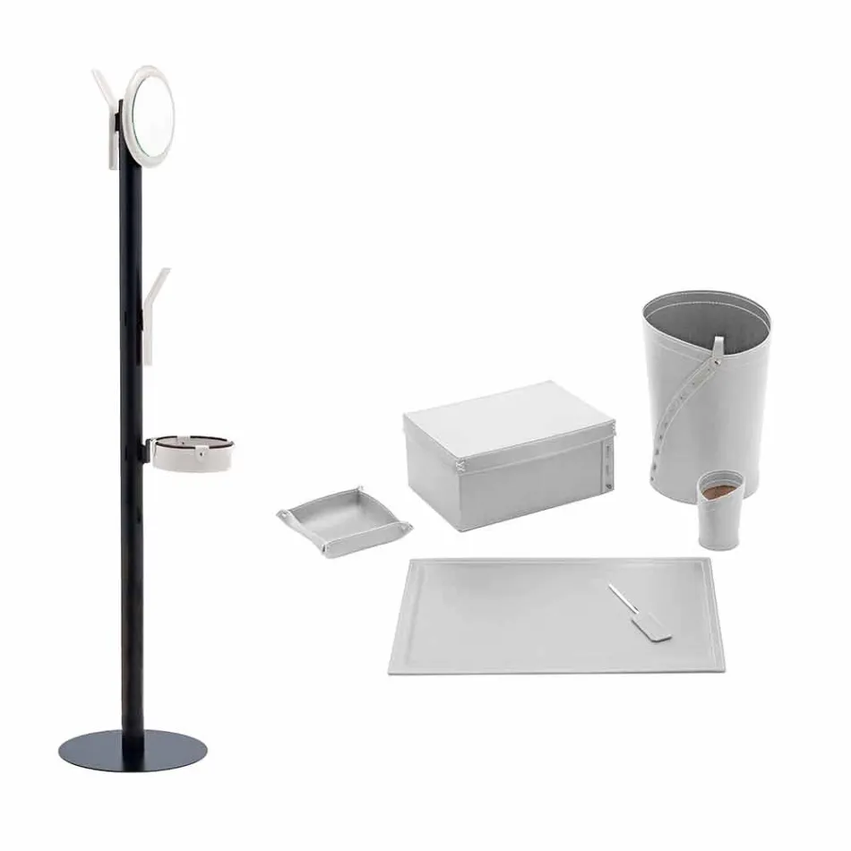 Composição do escritório de design moderno em couro fabricado na Itália - Andrea Viadurini