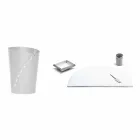 Composição moderna de escritório em couro regenerado fabricada na Itália - Meduna Viadurini