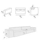 Composição de 1 Sofá, 1 Apoio de Braço e 1 Península – Bizarro Viadurini