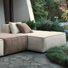 Composição de 1 Pufe com Encosto, 1 Pufe e 1 Península - Bizarro Viadurini