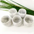 Composição de 2 Copos em Mármore Carrara Branco Made in Italy - Dolla Viadurini