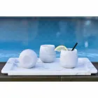Composição de 2 Copos em Mármore Carrara Branco Made in Italy - Dolla Viadurini