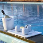 Composição de 2 Copos em Mármore Carrara Branco Made in Italy - Dolla Viadurini