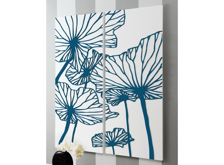 Composição de 2 Painéis Representando Flores Made in Italy - Sheryl Viadurini