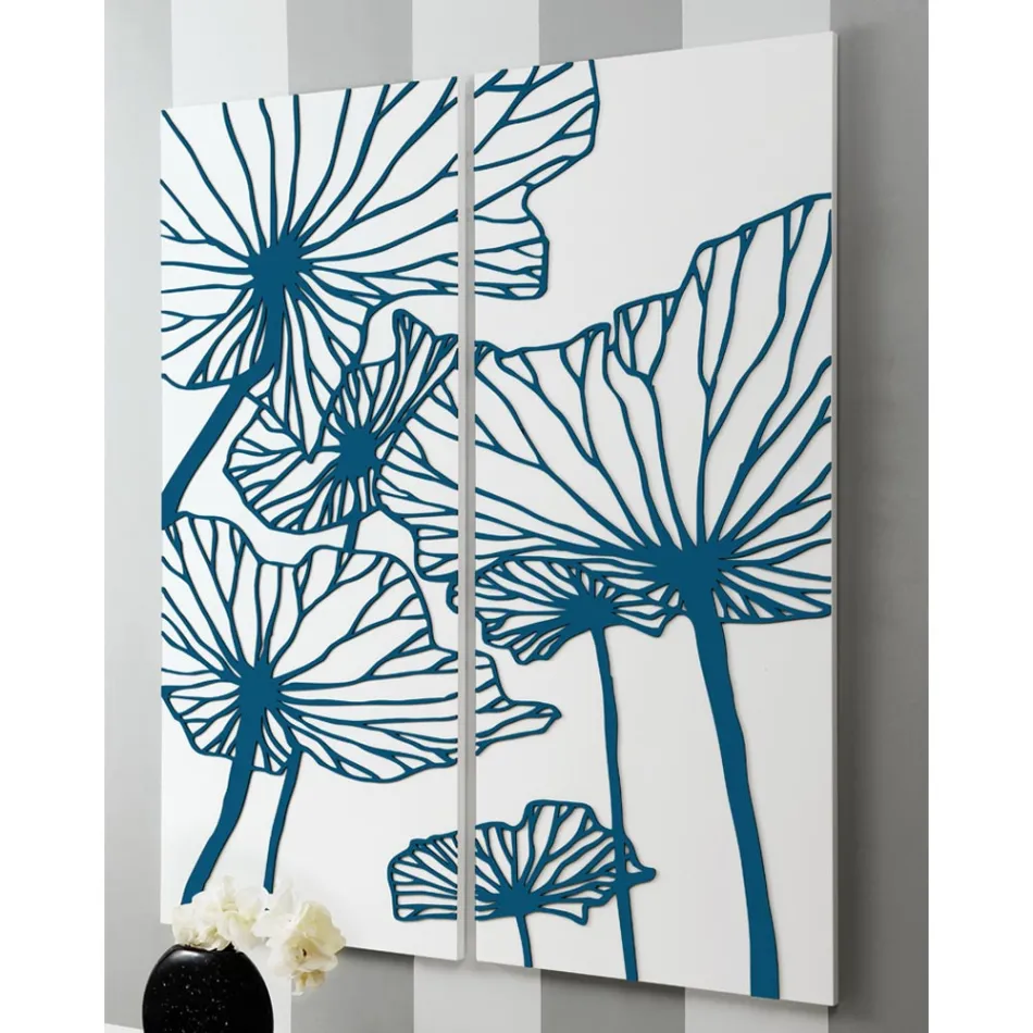 Composição de 2 Painéis Representando Flores Made in Italy - Sheryl Viadurini