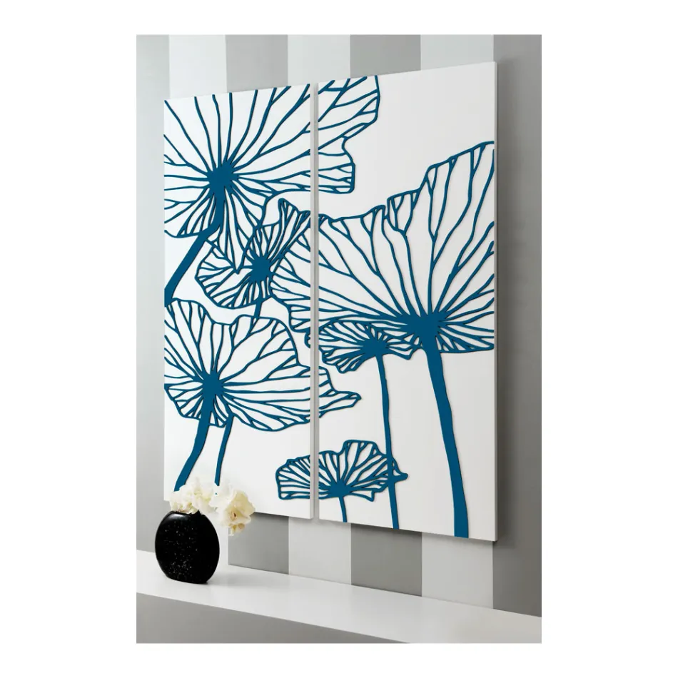 Composição de 2 Painéis Representando Flores Made in Italy - Sheryl Viadurini