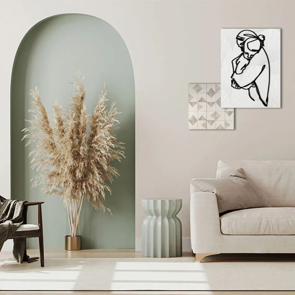 Composição de 2 Painéis com Estilização de Abraço Made in Italy - Kyoko Viadurini