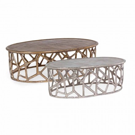 Composição de 2 Mesas de Café de Alumínio Homemotion - Solomon Viadurini