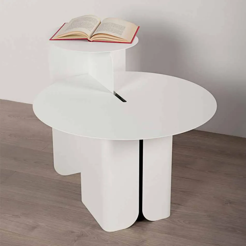 Composição de 2 Mesas de Centro Modernas em Aço Made in Italy - Poplar Viadurini