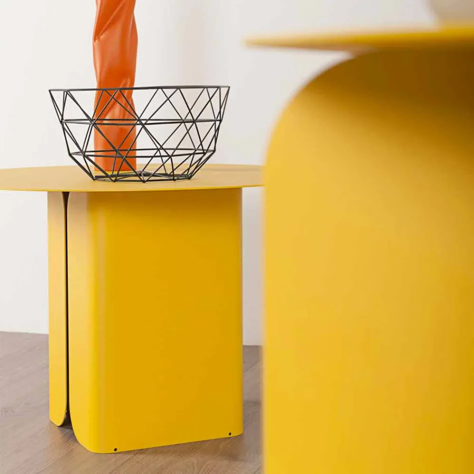 Composição de 2 Mesas de Centro Modernas em Aço Made in Italy - Poplar Viadurini