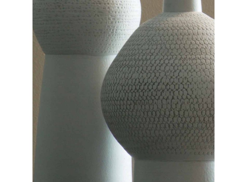 Composição de 2 Vasos Decorativos em Cerâmica Decorada - Lampedusa Viadurini