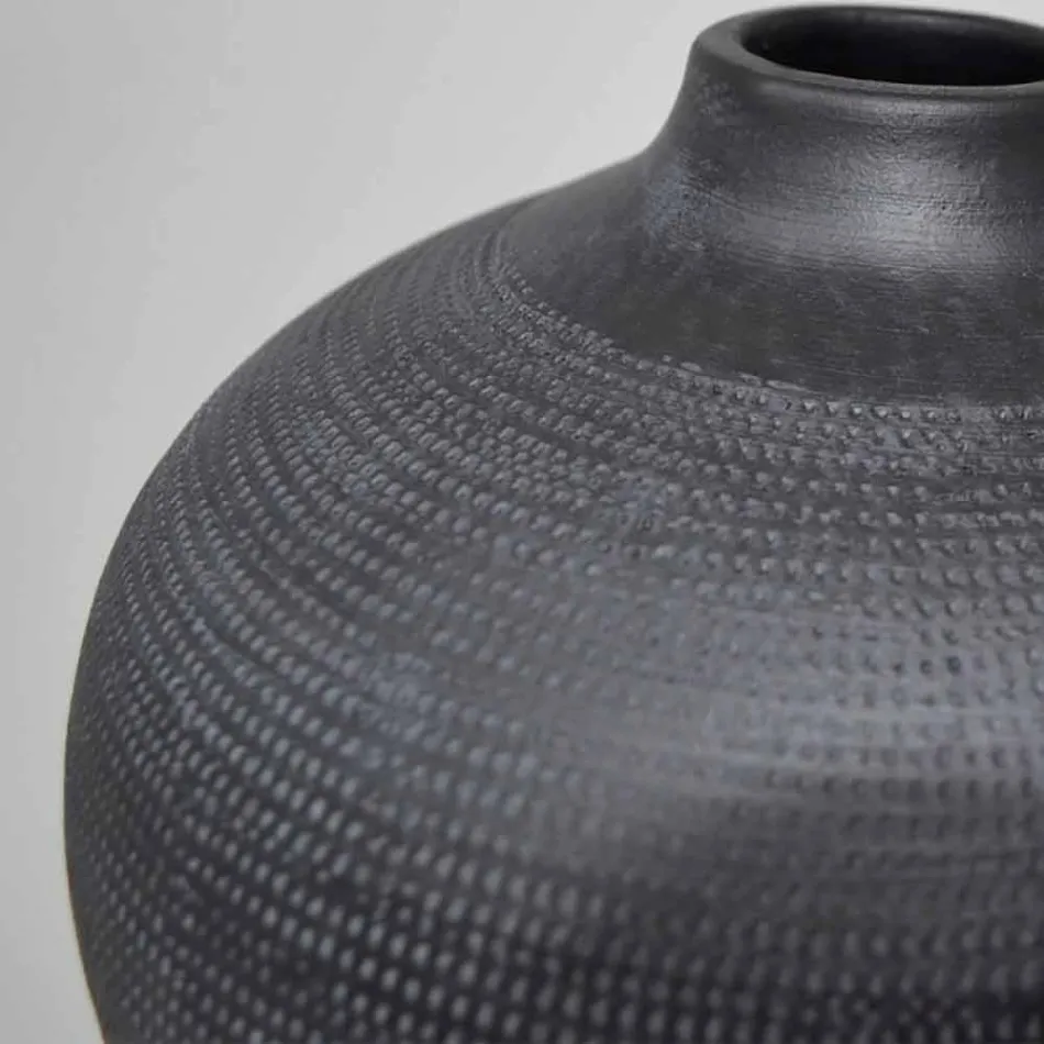 Composição de 2 Vasos Decorativos em Cerâmica Decorada - Lampedusa Viadurini