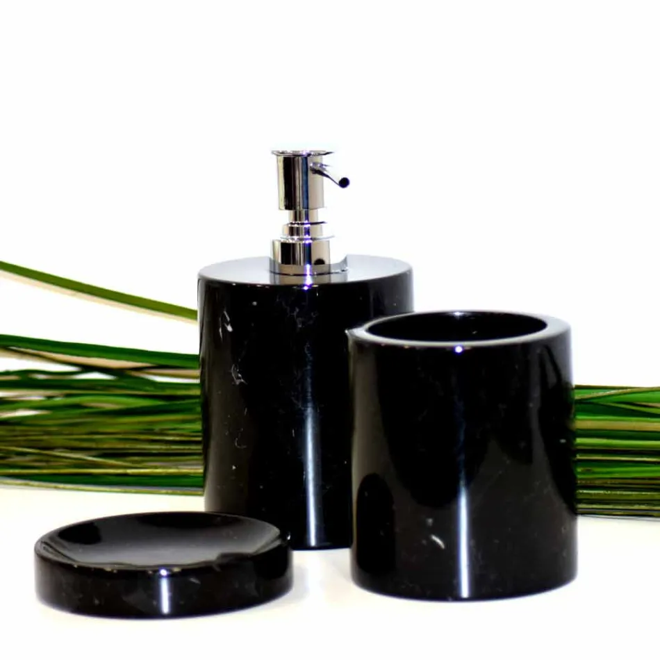 Composição de 3 Acessórios de Banheiro em Mármore Polido Made in Italy - Trevio Viadurini