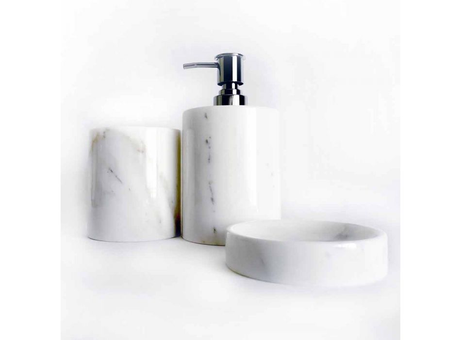 Composição de 3 Acessórios de Banheiro em Mármore Polido Made in Italy - Trevio Viadurini