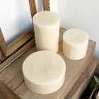 Composição de 3 velas redondas modernas de cera fabricadas na Itália - Candie Viadurini