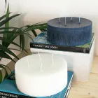 Composição de 3 velas redondas modernas de cera fabricadas na Itália - Candie Viadurini