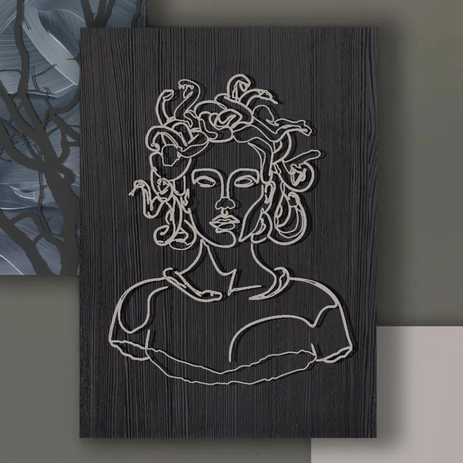 Composição de 3 Painéis com Estilização de Medusa Made in Italy - Ichika Viadurini